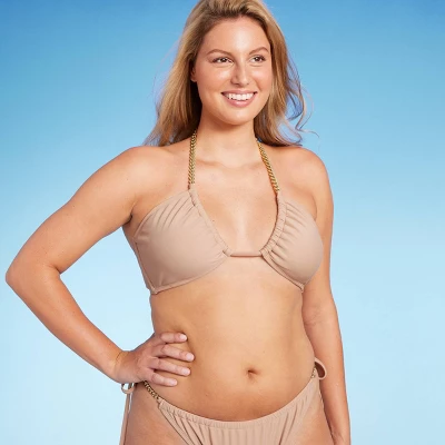 Women's Chain Detail U Bralette Bikini Top - Wild Fable™ Brown - Image 4