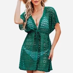 Women's Sheer Lace Mini Cover-Up Dress - Cupshe