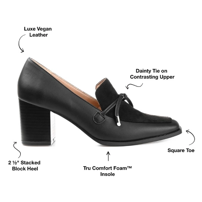 Journee Collection Womens Crawford Tru Comfort Foam Square Toe Mid Stacked Heel Pumps - Image 7