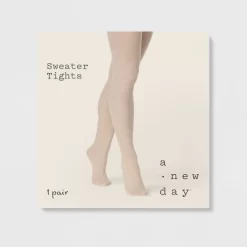 Women's Flat Knit Sweater Tights - A New Day™
