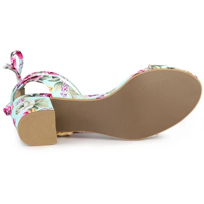 Allegra K Women's Block Heel Lace Up Heel Sandals - Image 4