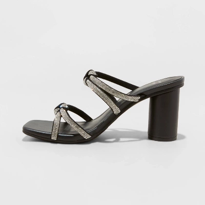 Women's Romy Rhinestone Heels - A New Day™ Silver