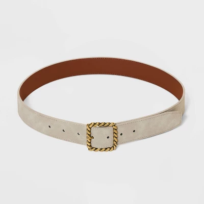 Women's Buckle Belt - Universal Thread™ Taupe - Image 2
