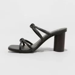 Women's Romy Knotted Heels - A New Day™ Jet Black