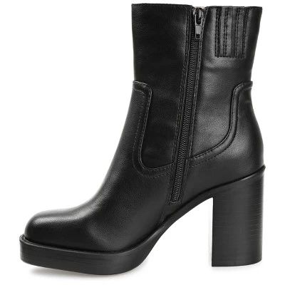 Journee Collection Womens Brittany Tru Comfort Foam Inside Zip Platform Booties