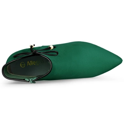 Allegra K Women's Bow Pointed Toe Stiletto Heel Ankle Boots - Image 3