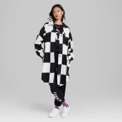 Women's Ascot + Hart Checkered Fleece Graphic Shacket