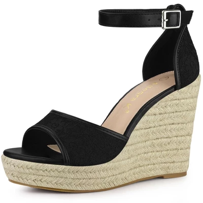 Allegra K Women's Lace Platform Espadrilles Wedge Heels Sandals - Image 6