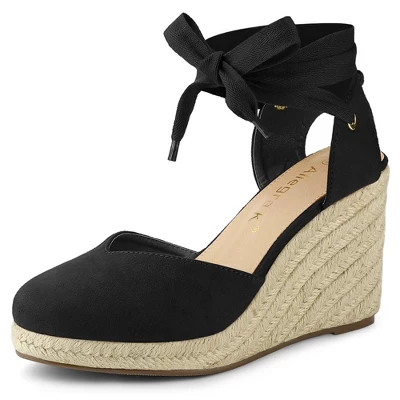Allegra K Women's Closed Toe Espadrilles Wedges Tie Up Wedge Sandals - Image 7