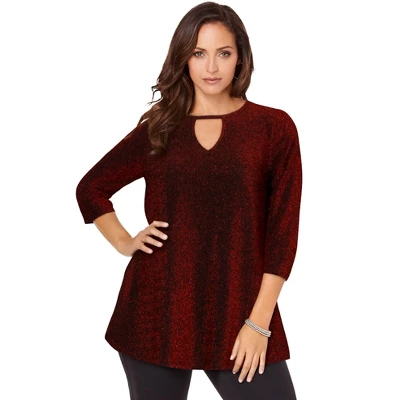 Jessica London Women’s Plus Size Keyhole Shimmer Tunic - Image 3