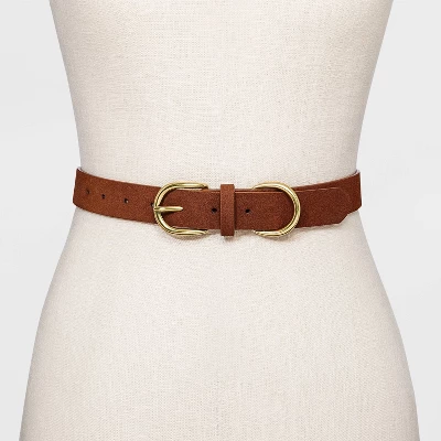 Women's Double Harness Metal Loop Belt - Universal Thread™ Cognac