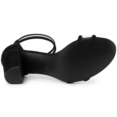 Allegra K Women's Clear Ankle Strap Chunky Heels Sandals - Image 5