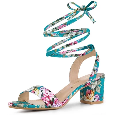 Allegra K Women's Block Heel Lace Up Heel Sandals - Image 13