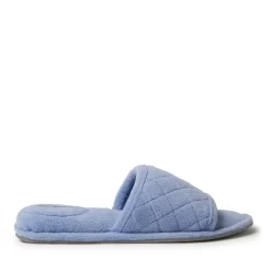 Dearfoams Womens Beatrice Quilted Microfiber Terry Slide Slipper