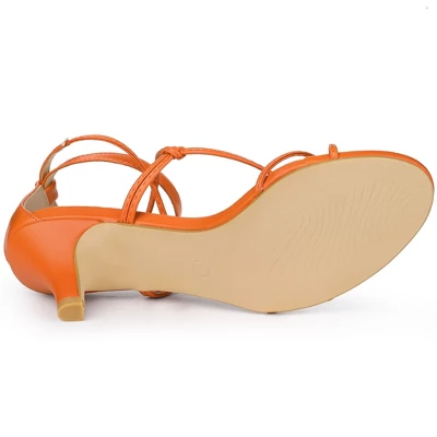 Perphy Strappy Knot Ankle Strap Kitten Heels Sandals For Women - Image 4