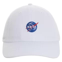 NASA Plain White Embroidered Logo Unisex Adjustable Baseball Hat
