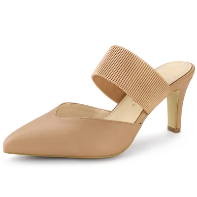 Allegra K Women's Pointed Toe Elastic Strap Stiletto Heels Mules - Image 8
