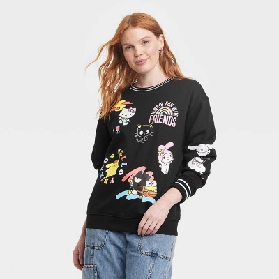 Women's Sanrio Hello Kitty And Friends Graphic Sweatshirt - Black - Image 3