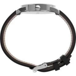 Men's Timex Easy Reader Watch With Leather Strap - Silver/Black TW2P756009J
