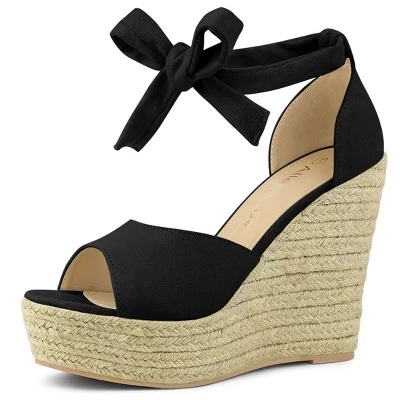 Allegra K Women's Espadrilles Tie Up Ankle Strap Wedges Sandals - Image 7