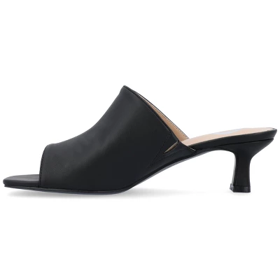 Journee Collection Womens Mercerr Slip On Open Toe Kitten Heel Pump