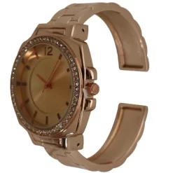 OLIVIA PRATT RHINESTONE DETAIL SQUARE FACE CUFF WATCH