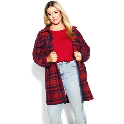 Women's Plus Size Organic Crew Neck Top - Red | AVENUE - Image 6