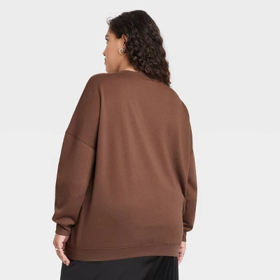 Women's Barbie Squares Cozy Graphic Sweatshirt - Brown