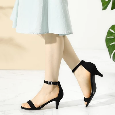 Perphy Open Toe Ankle Strap Kitten Heels Sandals For Women