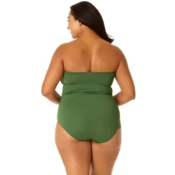 Anne Cole Plus - Twist Front Shirred One Piece Swimsuit