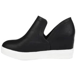 Journee Collection Womens Cardi Round Toe Slip On Wedge Sneakers