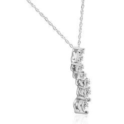 Pompeii3 1/2ct Diamond Journey Pendant 14K White Gold