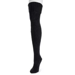 MUK LUKS Women's Chunky Ribbed Over The Knee Socks