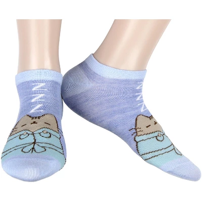 Pusheen The Cat So Relaxed No Show Ankle Socks Size 5-9 - 3 Pair Blue - Image 3