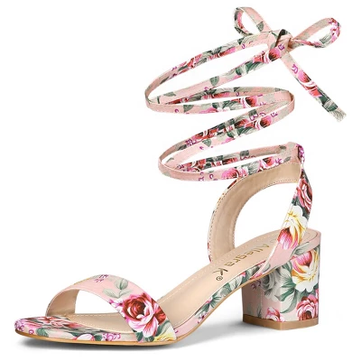 Allegra K Women's Block Heel Lace Up Heel Sandals - Image 8