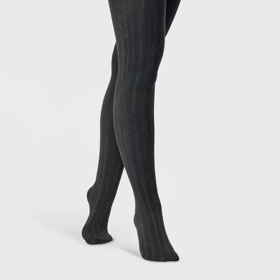 Women's Cable Fleece Lined Tights - A New Day™ - Image 2