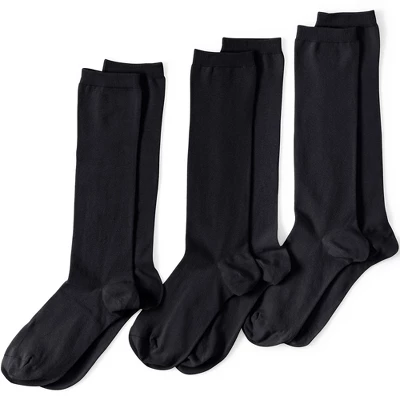 Lands' End Women's 3-Pack Seamless Toe Solid Trouser Socks - Image 3