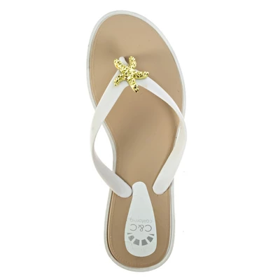C&C California Women's Gold Medallion Flip Flop Thong Sandal - Image 3