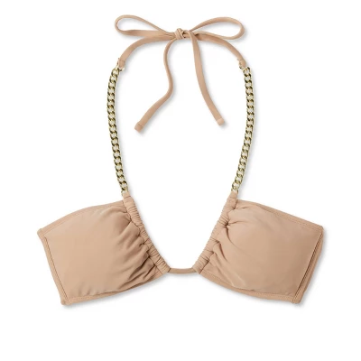 Women's Chain Detail U Bralette Bikini Top - Wild Fable™ Brown - Image 6