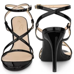 Perphy Strappy Slingback Open Toe Stiletto Heels Sandals For Women