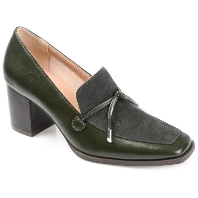 Journee Collection Womens Crawford Tru Comfort Foam Square Toe Mid Stacked Heel Pumps - Image 10