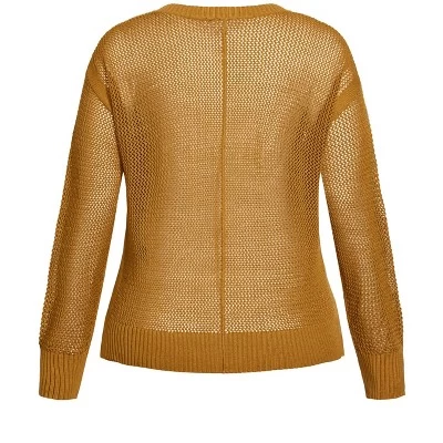 Women's Plus Size Amelia Sweater - Dark Gold | CITY CHIC - Image 5