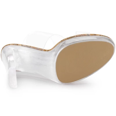 Allegra K Women's Platform Clear Heel Chunky Heels Slide Sandals - Image 5