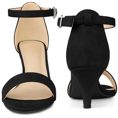 Perphy Open Toe Ankle Strap Kitten Heels Sandals For Women - Image 2