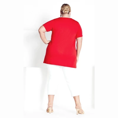 Women's Plus Size Linny Bling Tunic - Scarlet | AVENUE