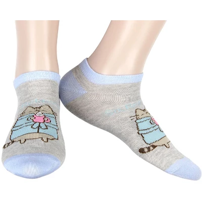 Pusheen The Cat So Relaxed No Show Ankle Socks Size 5-9 - 3 Pair Blue - Image 4