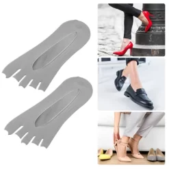 Unique Bargains Women's Breathable Nylon Split Toe Compression Socks Non Slip 6 Pairs