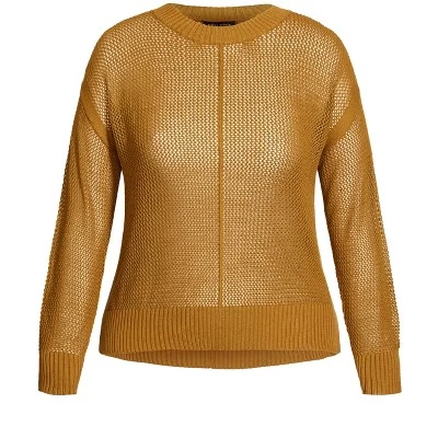 Women's Plus Size Amelia Sweater - Dark Gold | CITY CHIC - Image 4