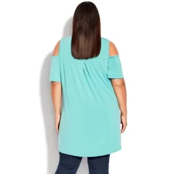 Women's Plus Size Claire Cold Shoulder Tunic - Jade Jargon | AVENUE