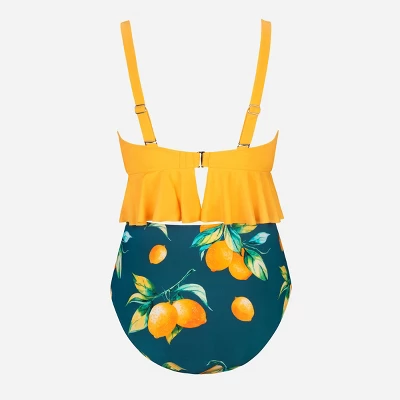 Women's High Waist Ruffled Plus Size Bikini Set - Cupshe - Image 2